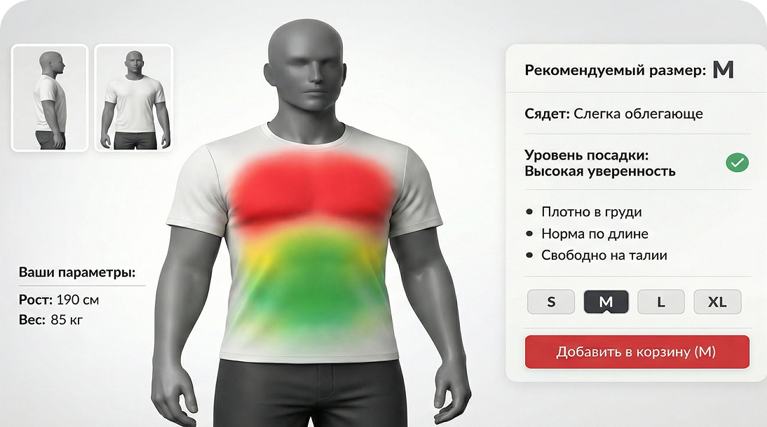 Size-aware virtual try-on